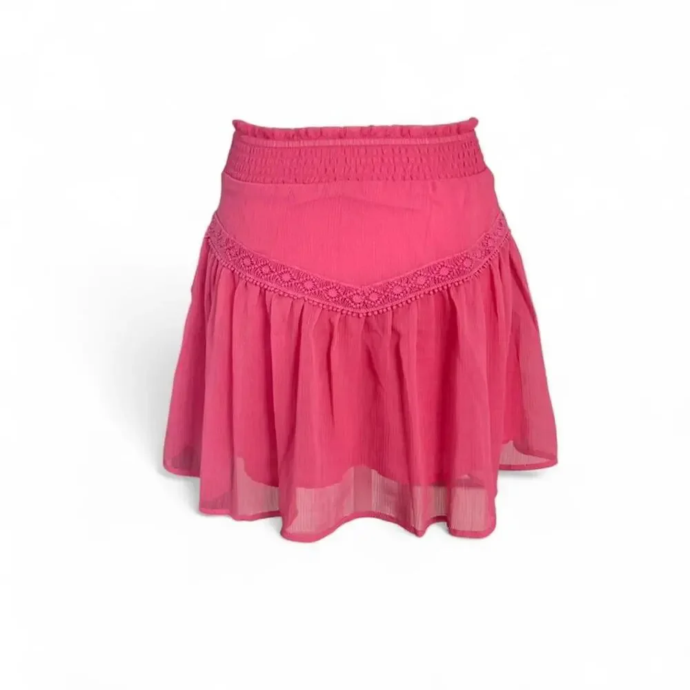 Miami Pink Flowly Layered Mini Skirt Women's size small Summer going out skirt